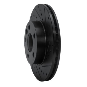 Volkswagen EuroVan Brake Rotor (1) - Front Right - R1 Concepts - Drilled & Slotted - Black - `96-`00